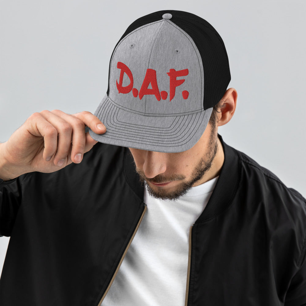D.A.F. Trucker Cap (Red 3D Design) - Triplebeam Certified