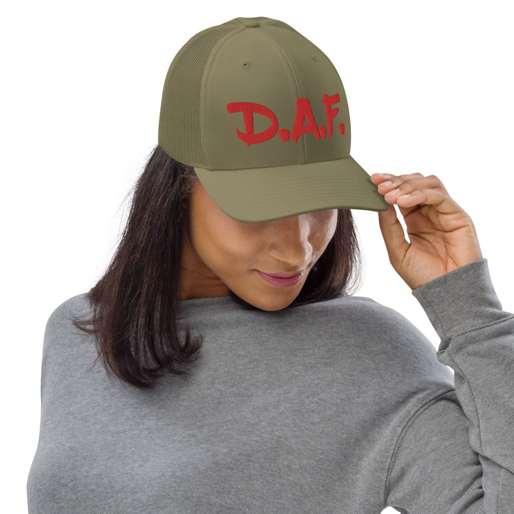 D.A.F. Trucker Cap (Red 3D Design) - Triplebeam Certified